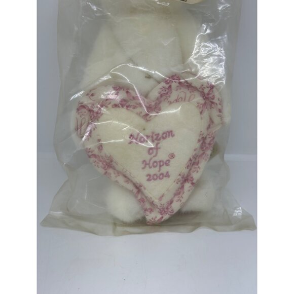 Longaberger Y2K Horizon of Hope Bear White Plush w/ Embroidered Heart #96133 - Picture 2 of 6